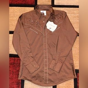 Ranger's Western Button Down Shirt for Men In Coffee Brown Sz Medium